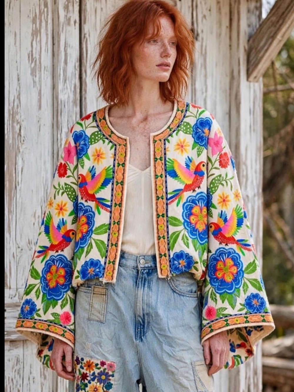 Unbranded oversized silky jacket with kimono sleeves